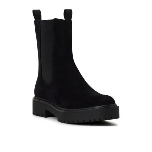 Time and Tru Women's Mid Shaft Zip Chelsea Boots BLACK 8 - Picture 2 of 4